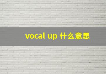 vocal up 什么意思